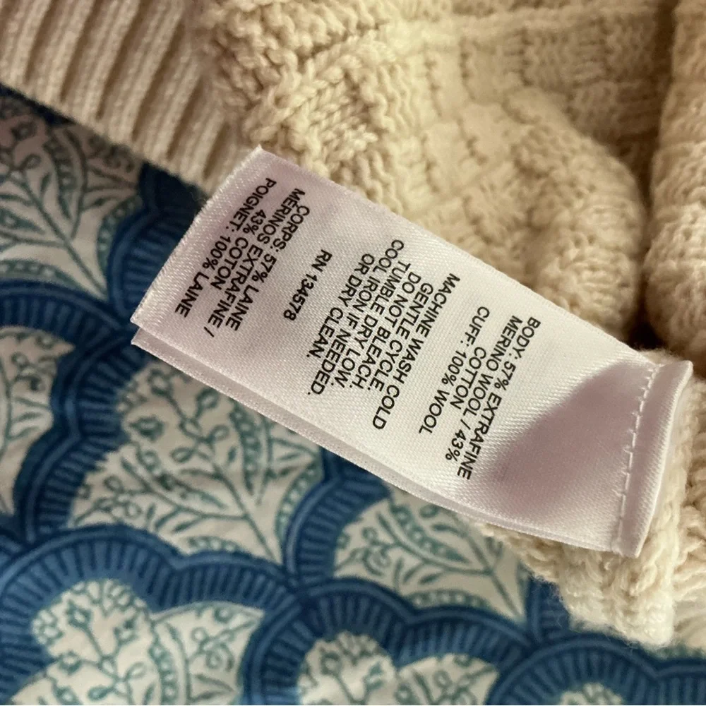 Vineyard Vines Cream Cable Knit Sweater - Picture 7 of 9